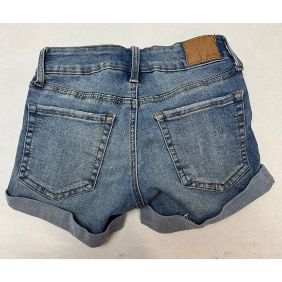 Aeropostale Low Rise Midi Cut-Off Jean Shorts Distressed - Size 000 - Picture 5 of 8